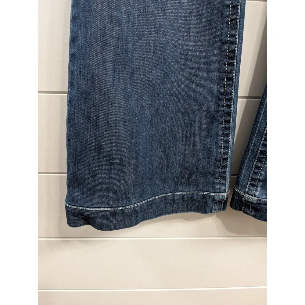 DL1961 Womens Joy Super High Rise Flare Jeans sz 28 Dark Wash Blue 4 Way Stretch - Picture 8 of 16